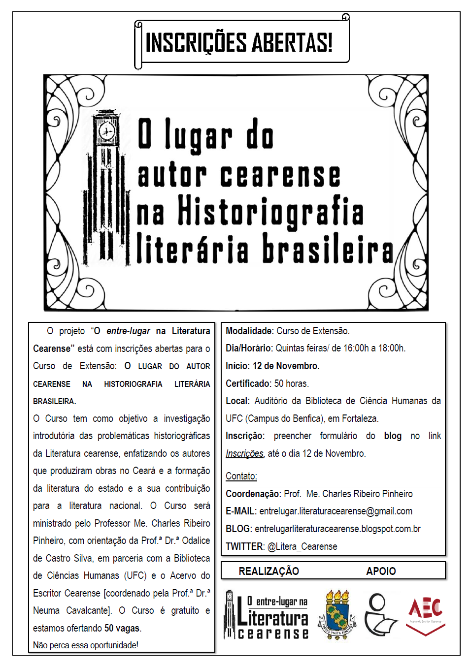 LITERATURA CEARENSE PROVA ON-LINE - Literatura Cearense